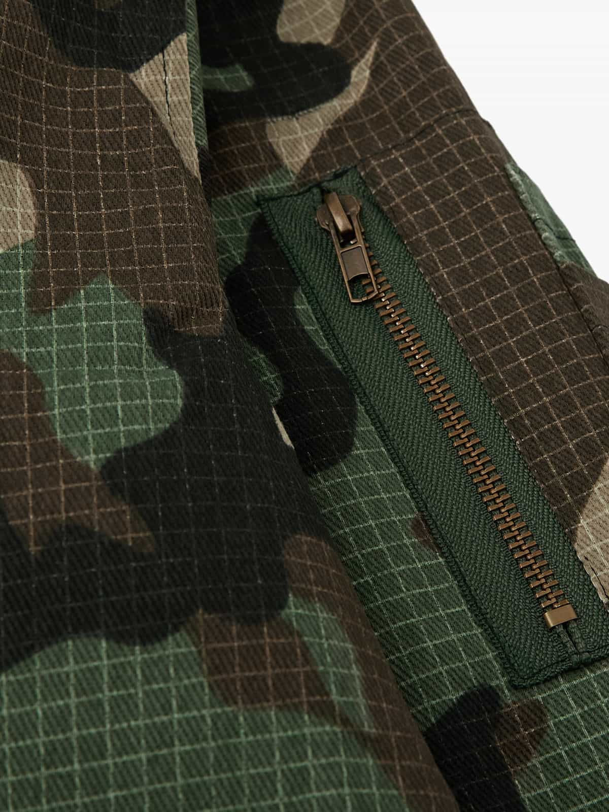 Camouflage Fur Collar Reversible Cotton Jacket