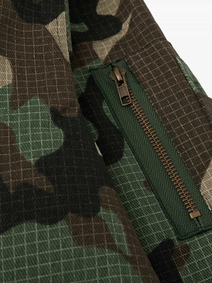 Camouflage Fur Collar Reversible Cotton Jacket